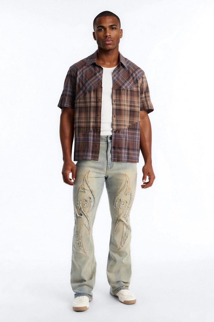 Intermix Plaid Button Up Shirt - Multi Color
