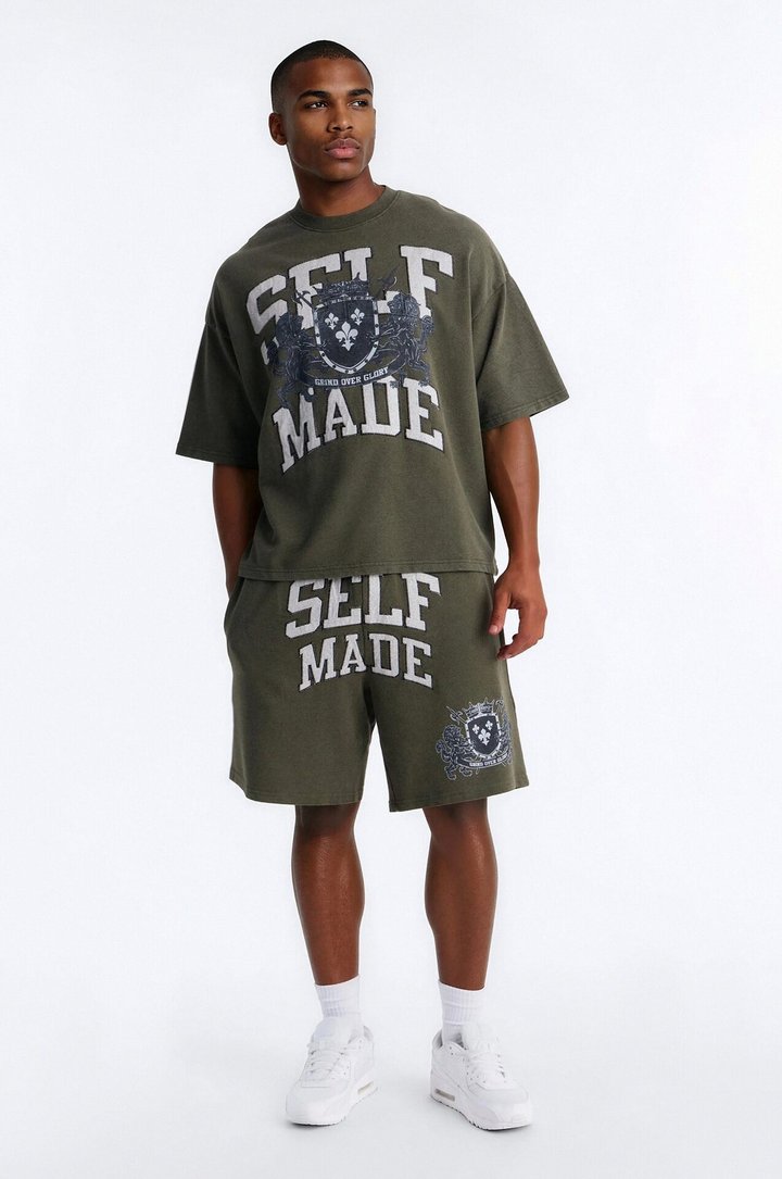 Self Made Patch Relaxed Sweatshort - Hunter Green