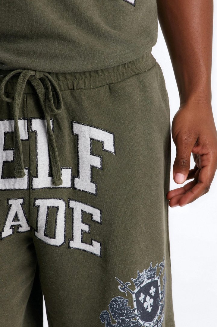 Self Made Patch Relaxed Sweatshort - Hunter Green