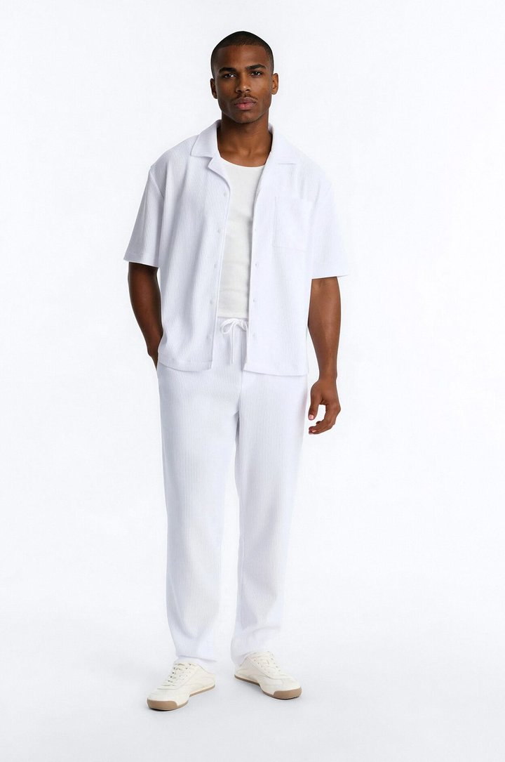 Show Up Slim Slit Pants - White