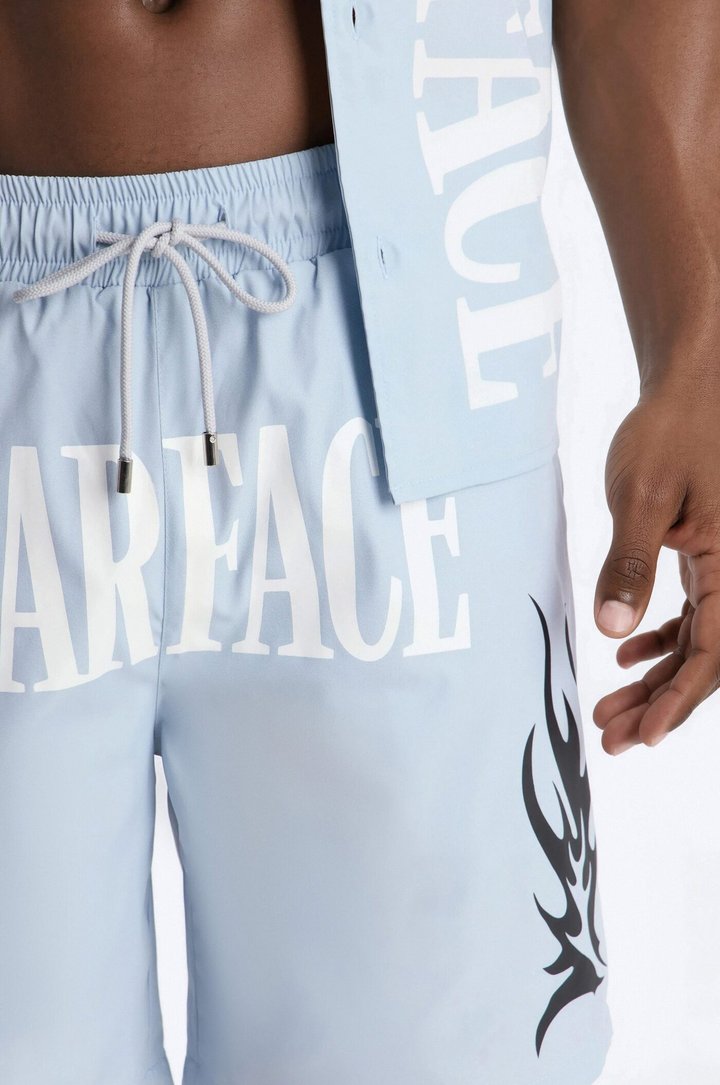 Scarface Coast Swim Trunk 7″ - Light Blue