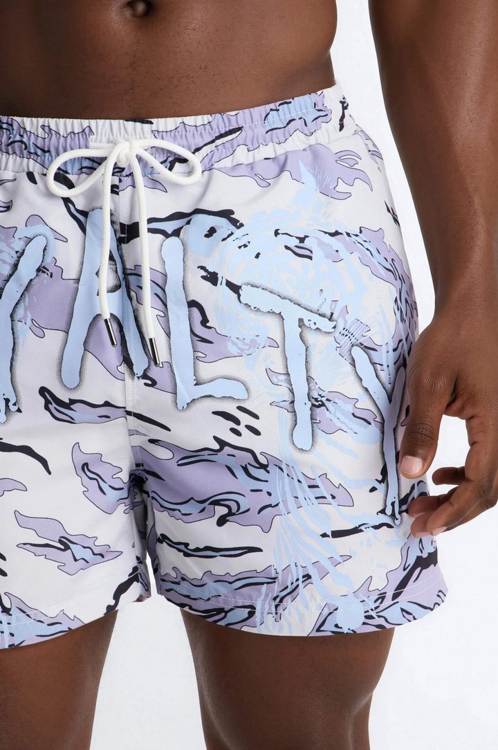 Loyalty First Camo Swim Trunk 4″ - Purple/combo