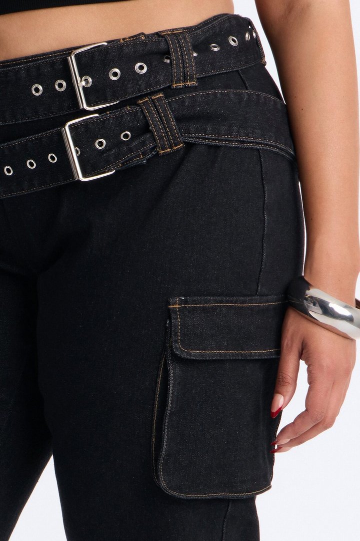 Top Secret Low Rise Skinny Capri Jeans - Black Wash