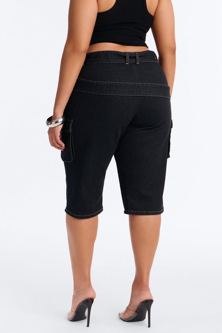 Top Secret Low Rise Skinny Capri Jeans - Black Wash