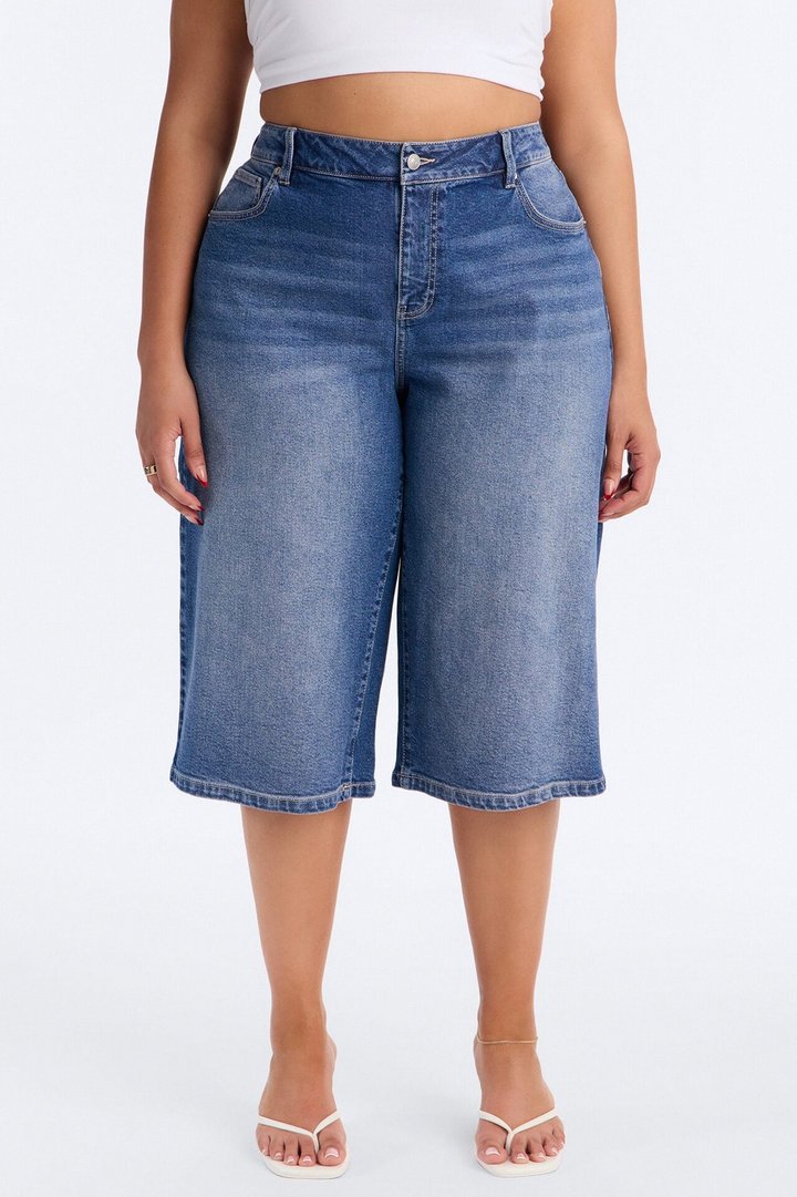 Addy Straight Leg Culotte Jeans - Dark Wash
