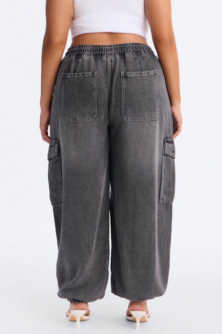 Maui Baggy Cargo Jogger Jeans - Dark Grey