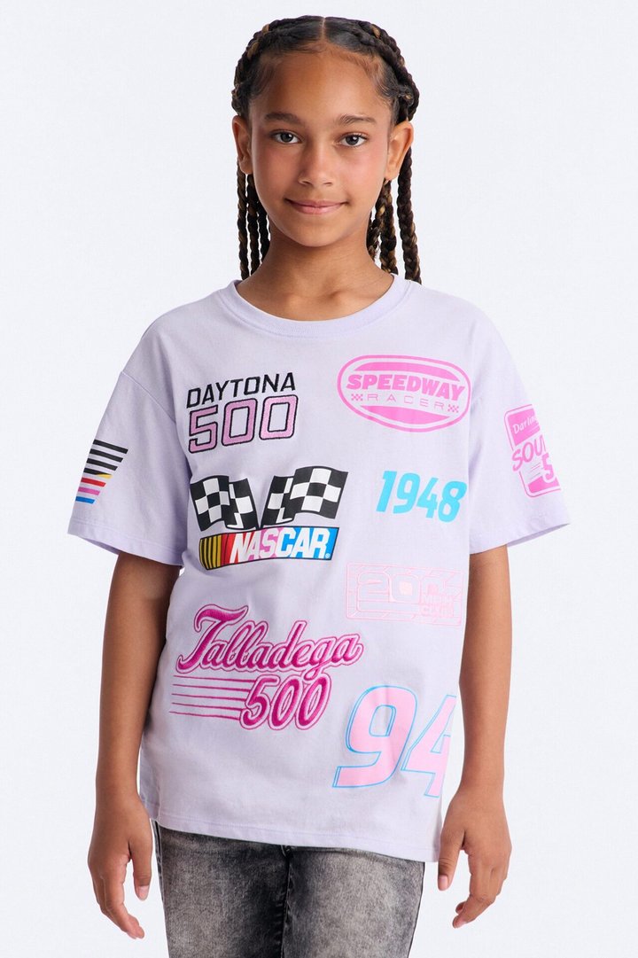 Mini Nascar Racer Short Sleeve Tee - Lavender