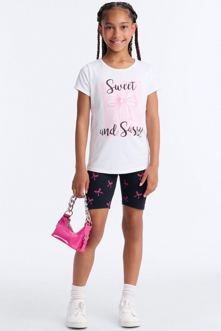 Mini Sweet And Sassy Bike Short Set - White/combo