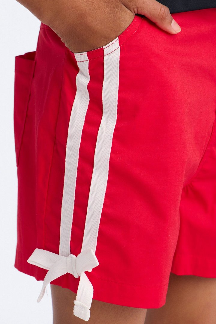 Mini Rachel Girly Poplin Short - Red