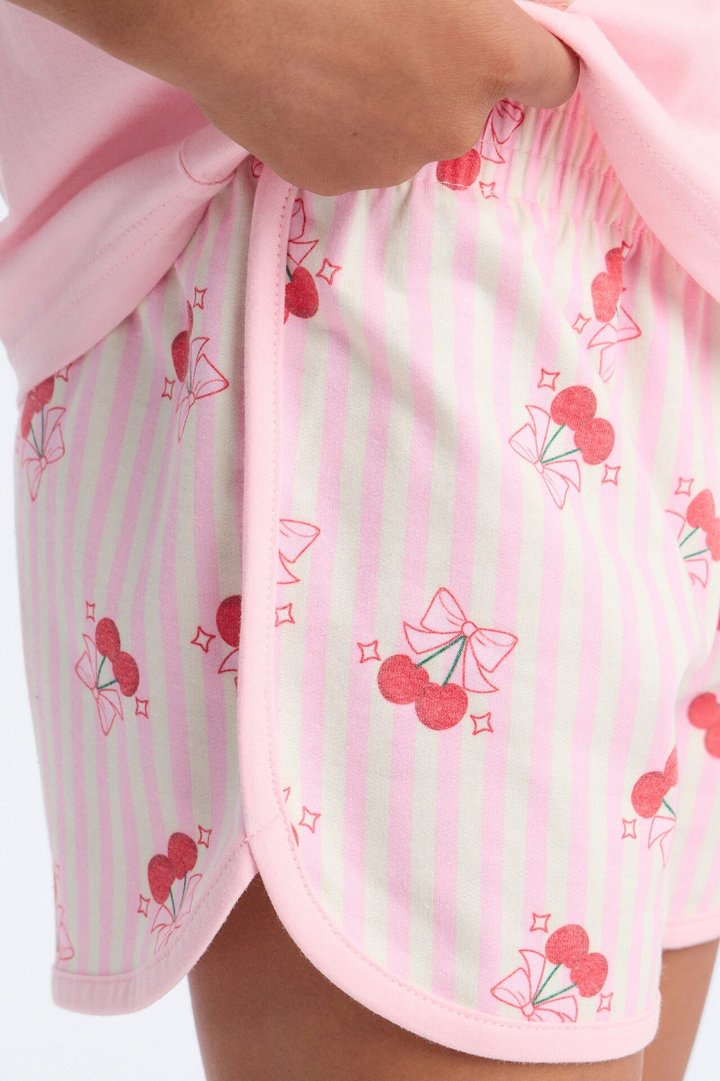 Mini Wild Cherry Short Set - Pink