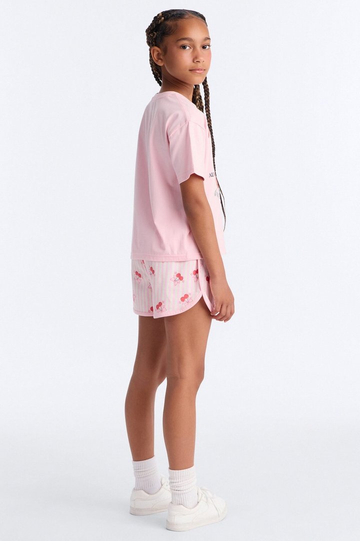 Mini Wild Cherry Short Set - Pink