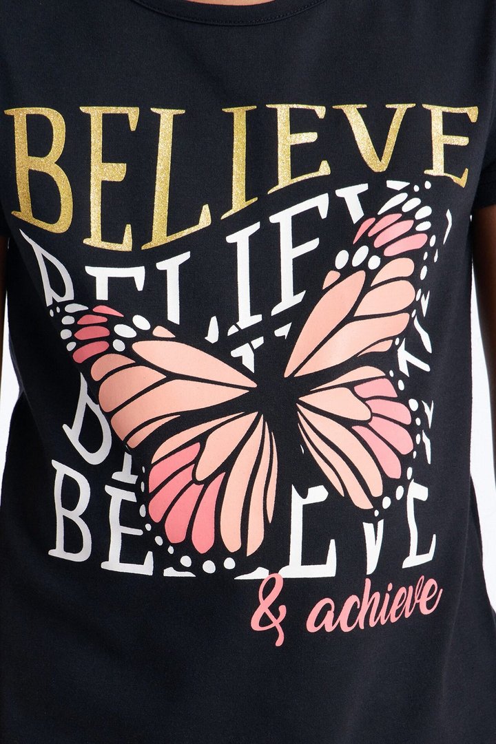 Mini Believe And Achieve Bike Short Set - Black/combo