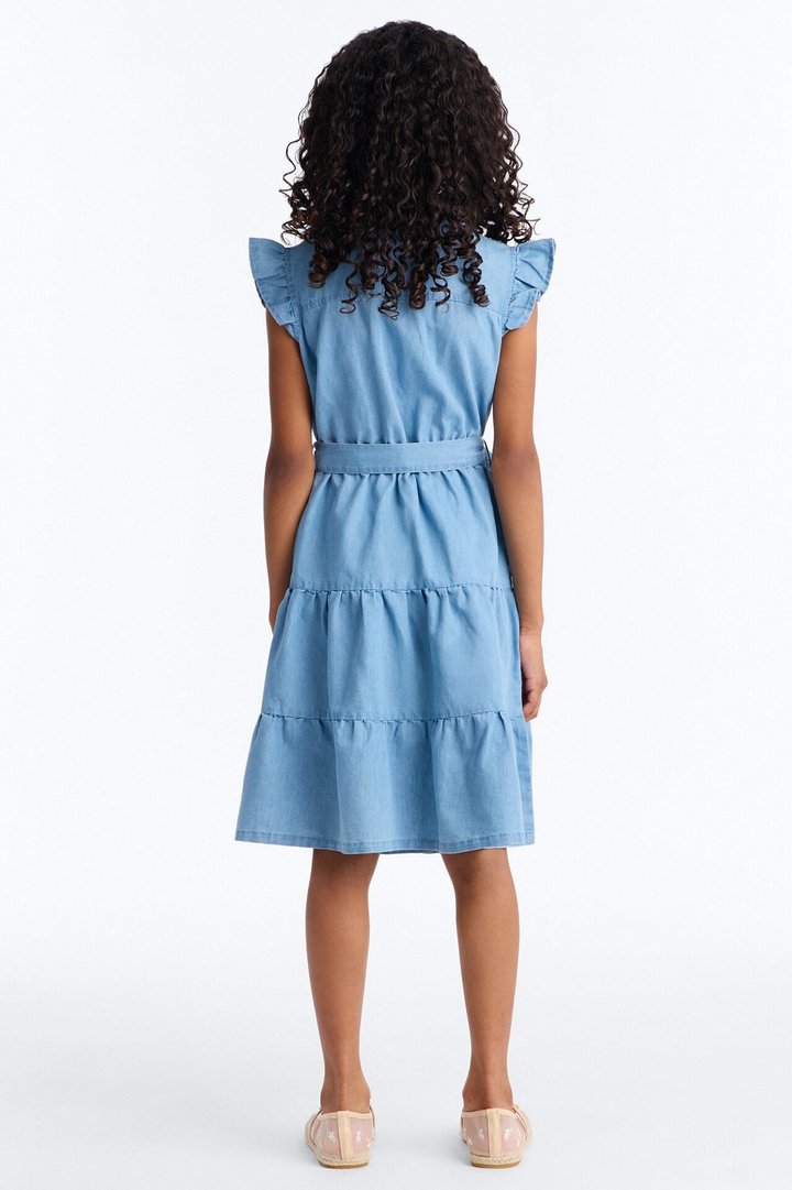 Mini Tell Me About It Denim Dress - Light Wash