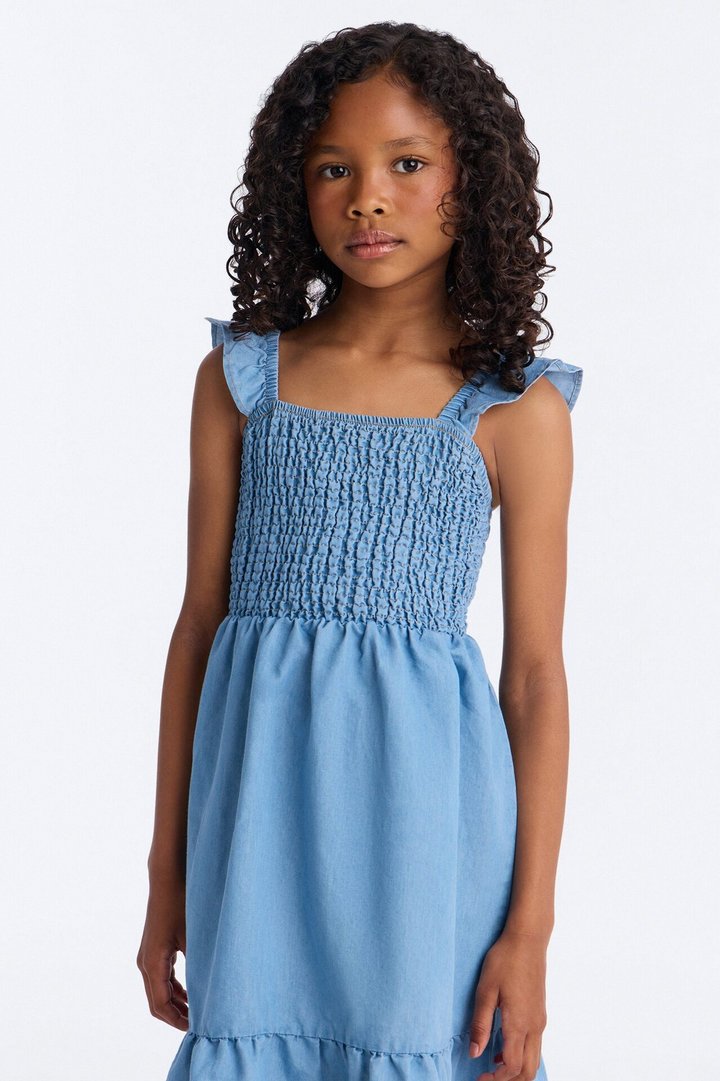 Mini Staying Positive Denim Dress - Light Wash