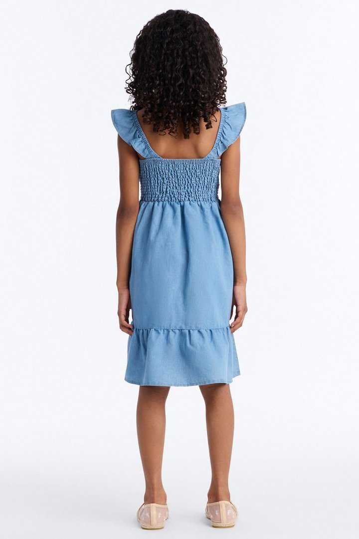 Mini Staying Positive Denim Dress - Light Wash