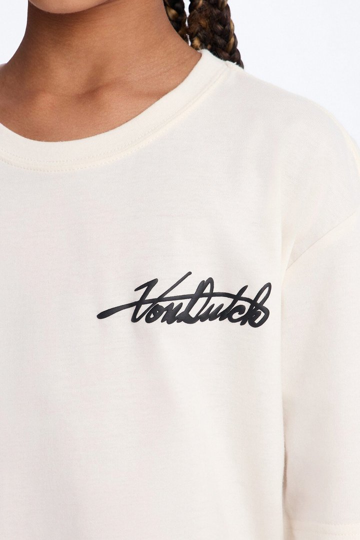 Mini Von Dutch Rebel Spirit Oversize Tshirt - Cream