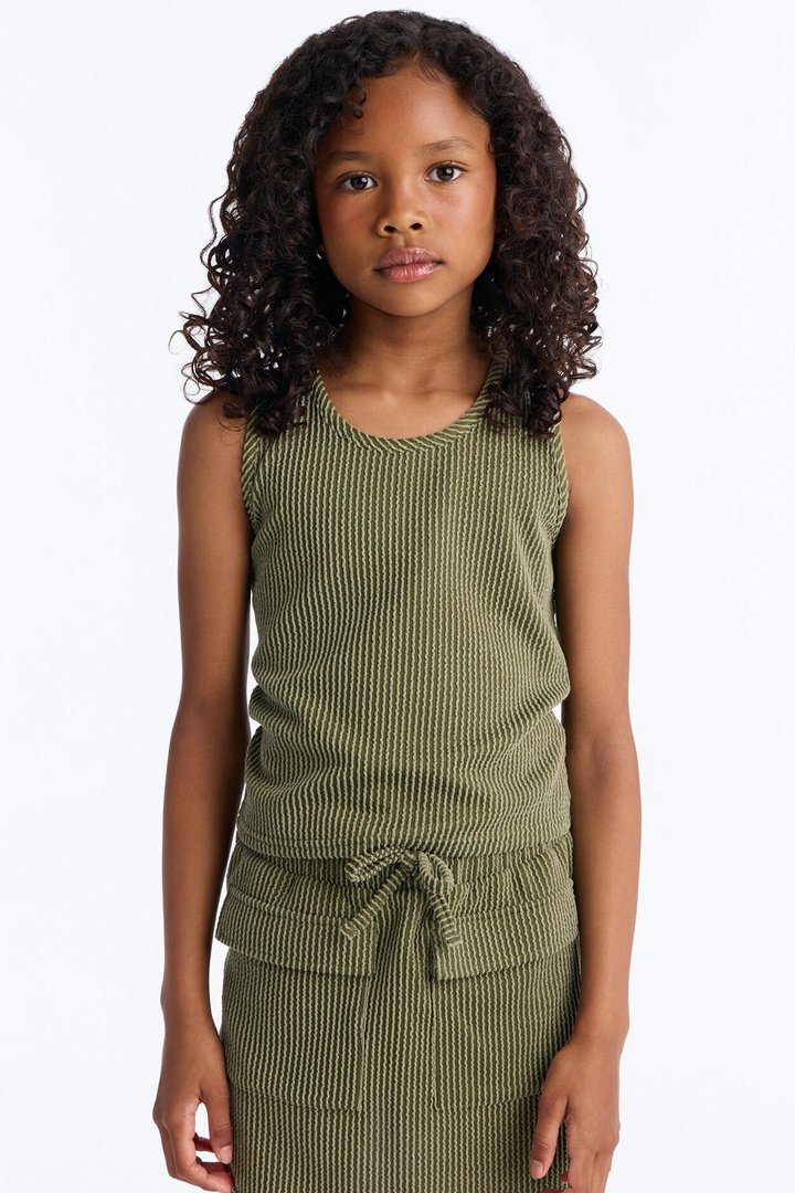 Mini Keep It Up Cargo Skirt Set - Olive