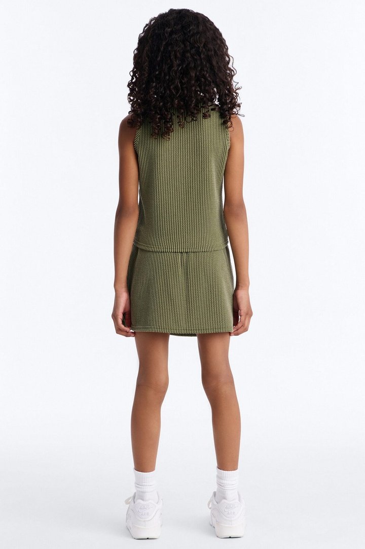 Mini Keep It Up Cargo Skirt Set - Olive