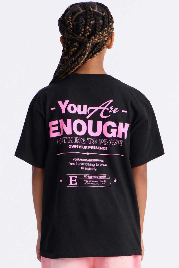 Mini You Are Enough Short Sleeve Tee - Black