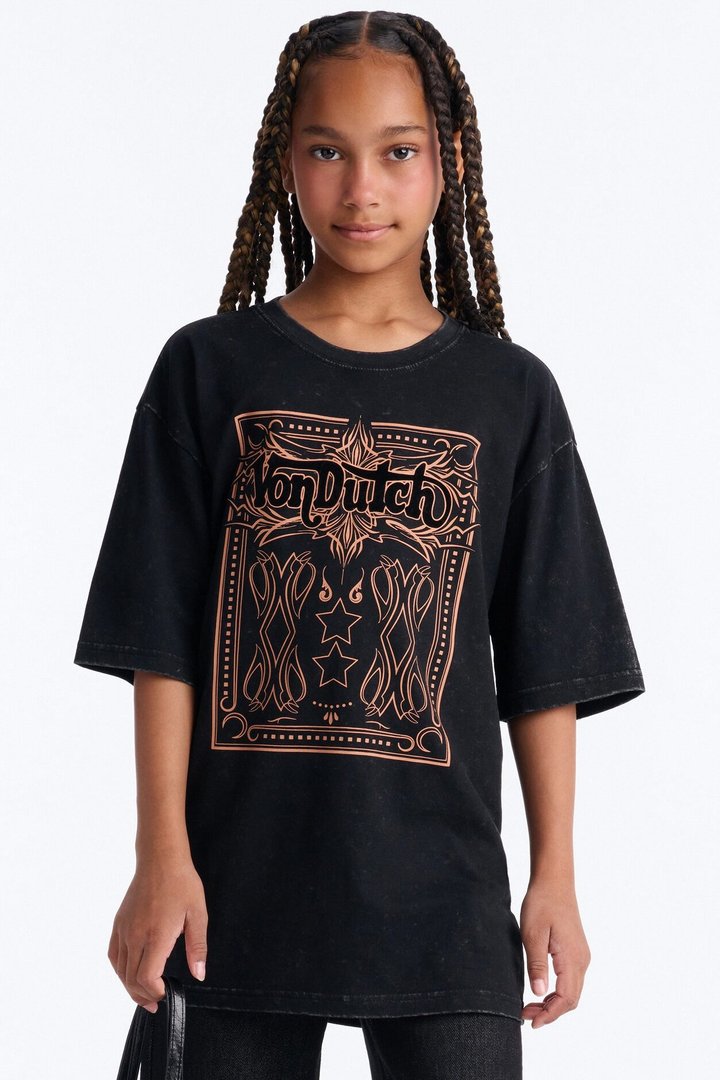 Mini Von Dutch Desert Spirit Oversize Tshirt - Black