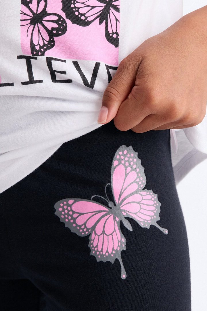 Mini Believe In Your Dreams Bike Short Set - White/Black
