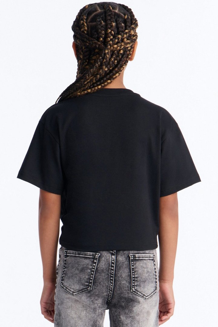 Mini New York City Key Hole Cropped Tee - Black