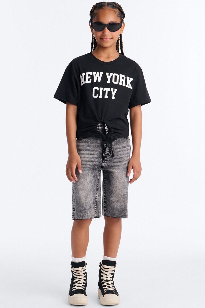 Mini On The List Deluxe Stretch Bermuda Shorts - Grey