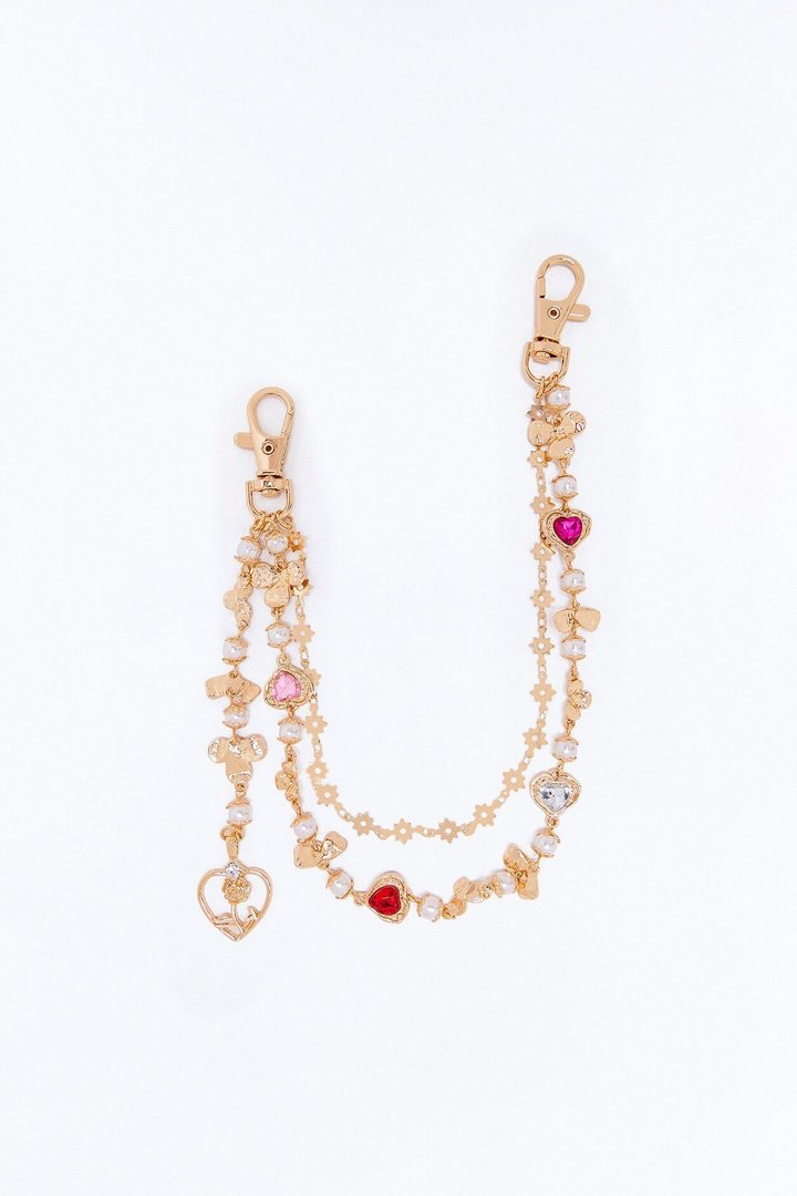 Hearts And Roses Pant Chain - Gold/Multi