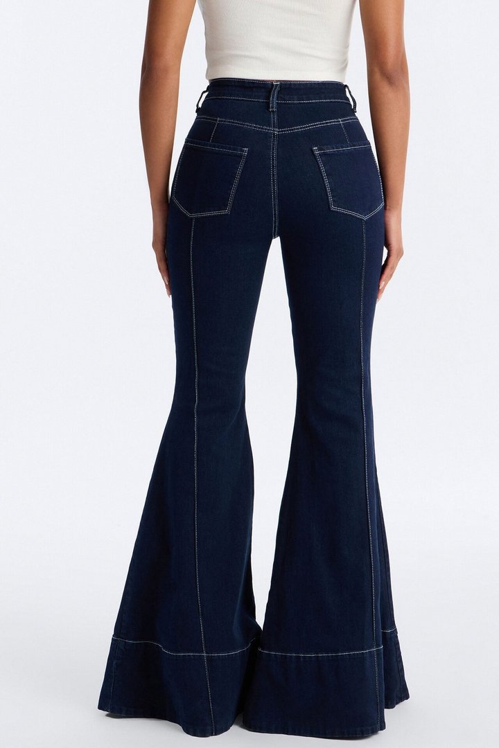 Dance Queen Stretch Flare Jeans - Dark Wash