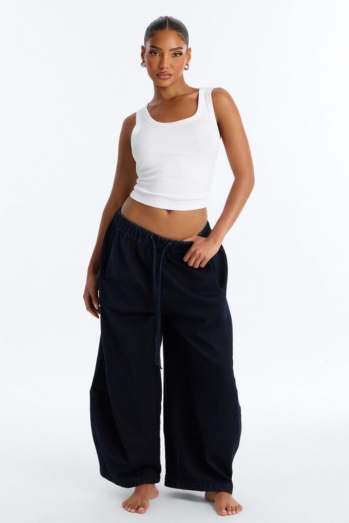Island Time Pull On Relaxed Jeans - Dark Wash