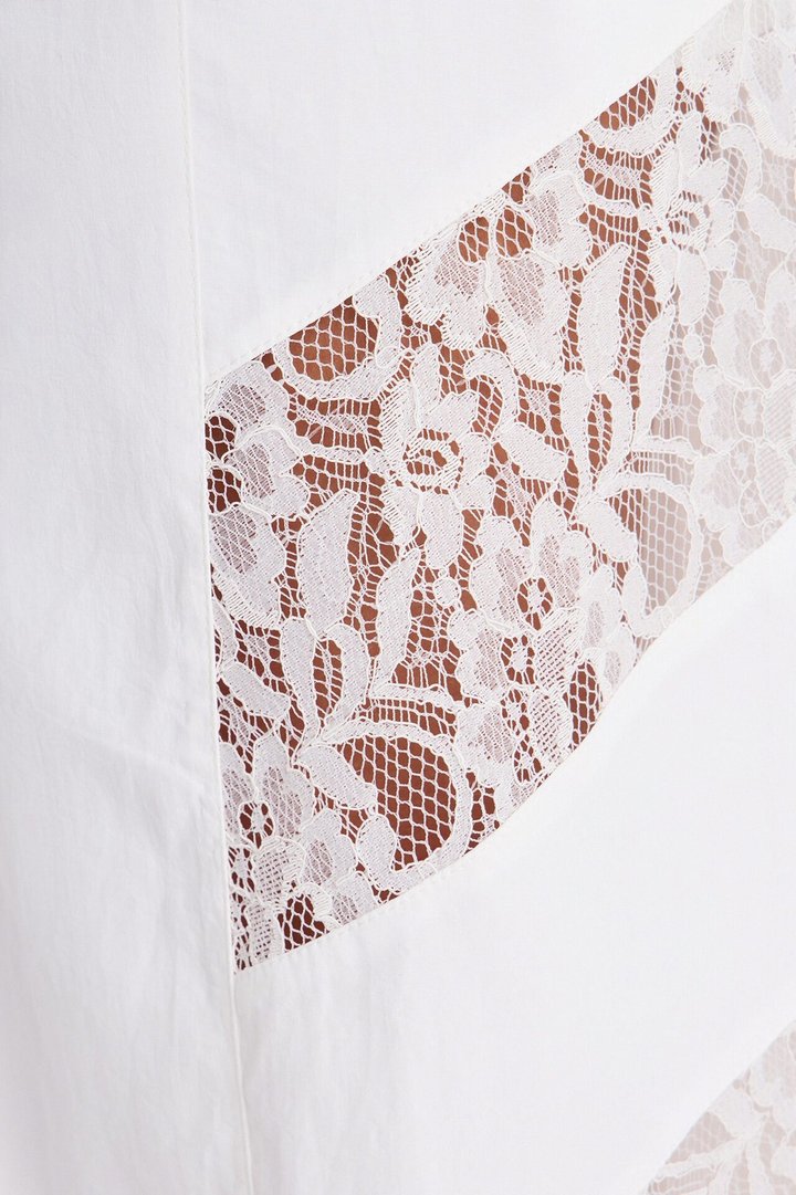 Sweet Addiction Lace Trim Windbreaker Pant - White