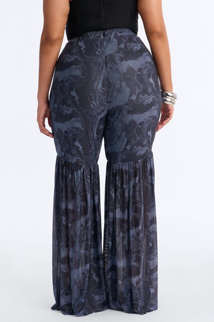 Haven High Rise Mesh Flare Pant - Black/combo