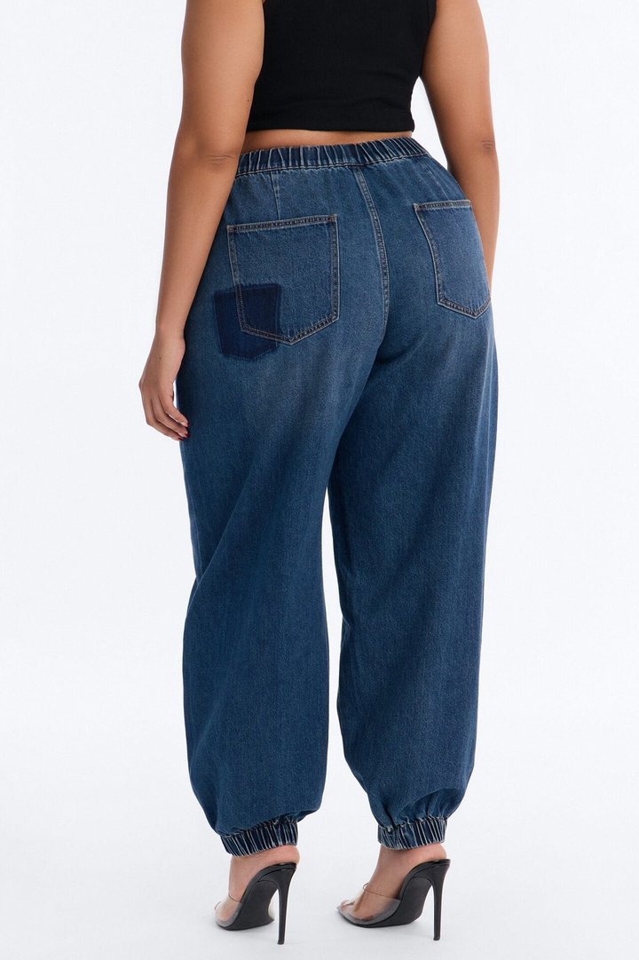 Travel Ready Pull On Jogger Jeans - Dark Wash