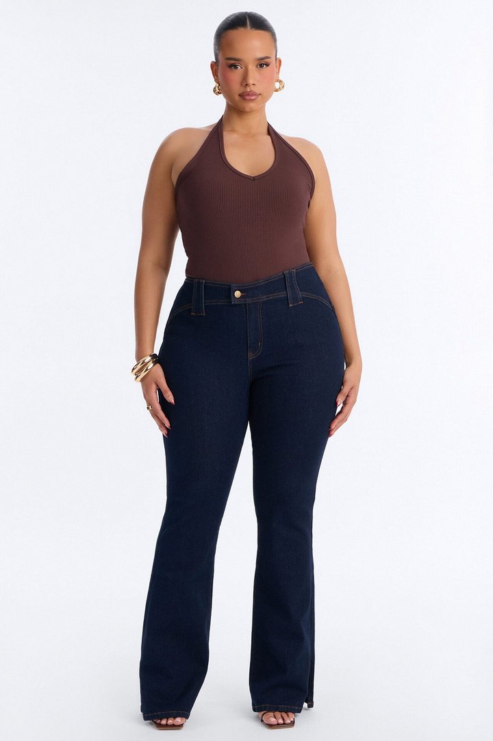 Hit It Compression Stretch Bootcut Jeans - Dark Wash