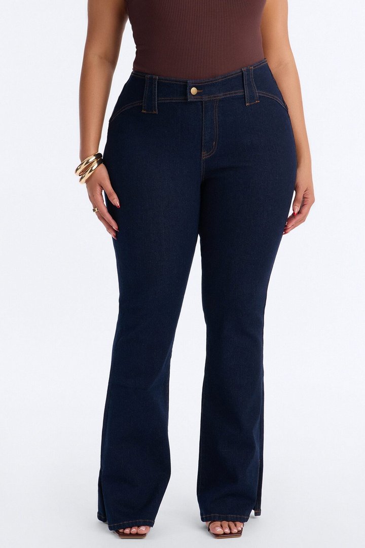 Hit It Compression Stretch Bootcut Jeans - Dark Wash