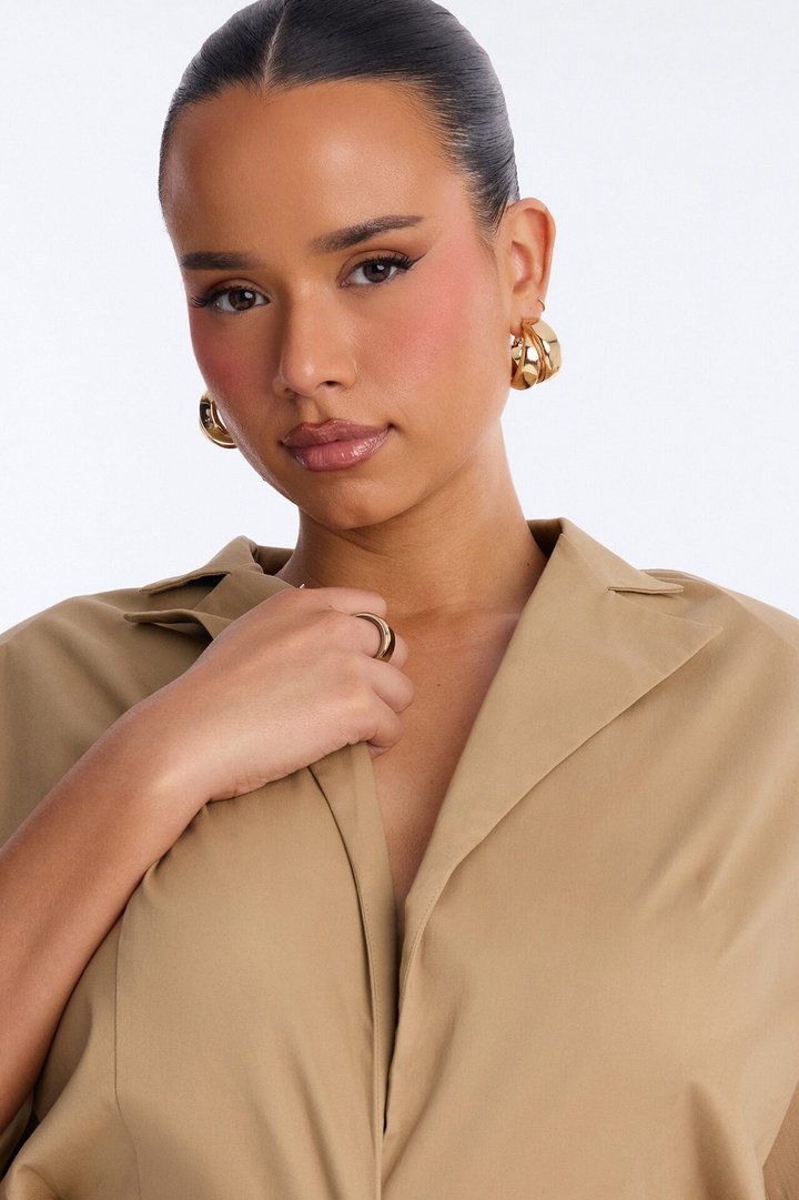 Freya Plunge Romper - Khaki