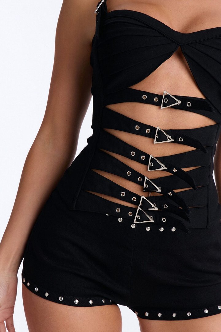 Run the Night Belted Top - Black
