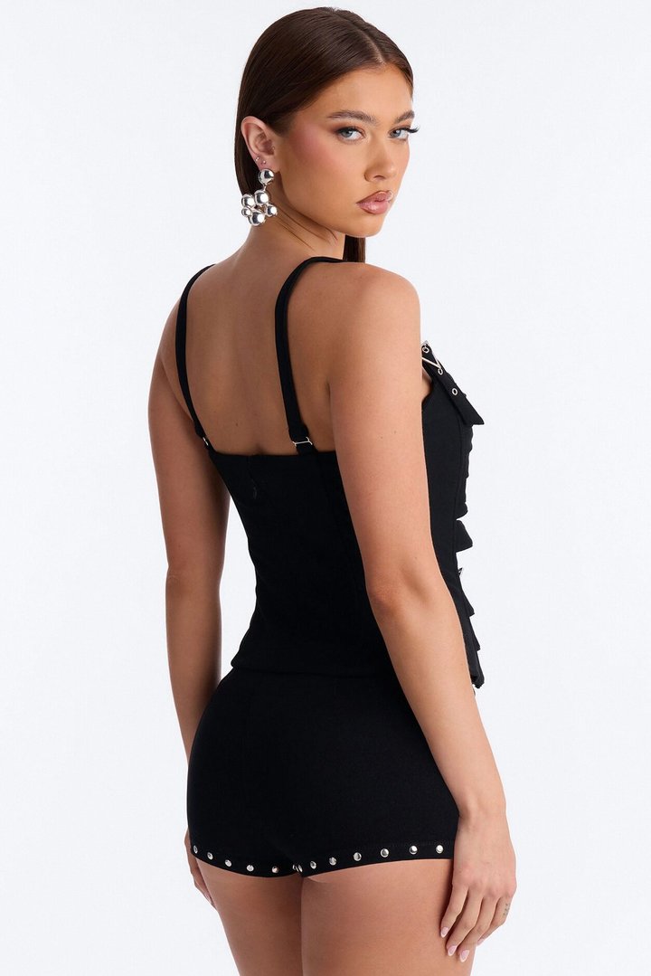 Run the Night Belted Top - Black