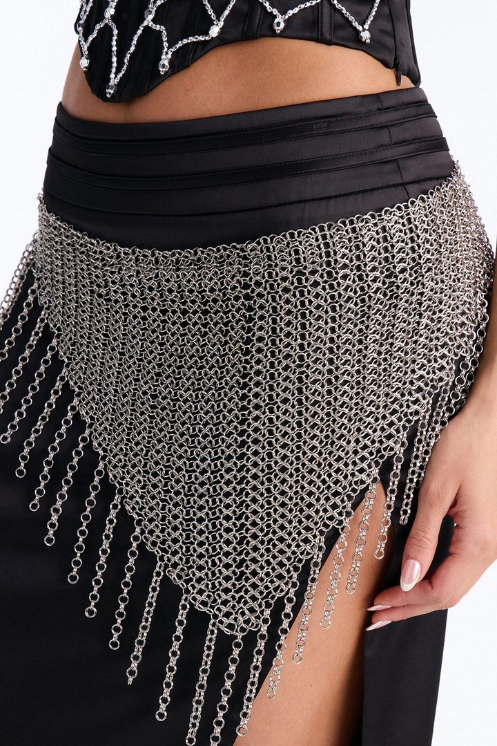 Chain Armor Chain Belt Scarf - Silver