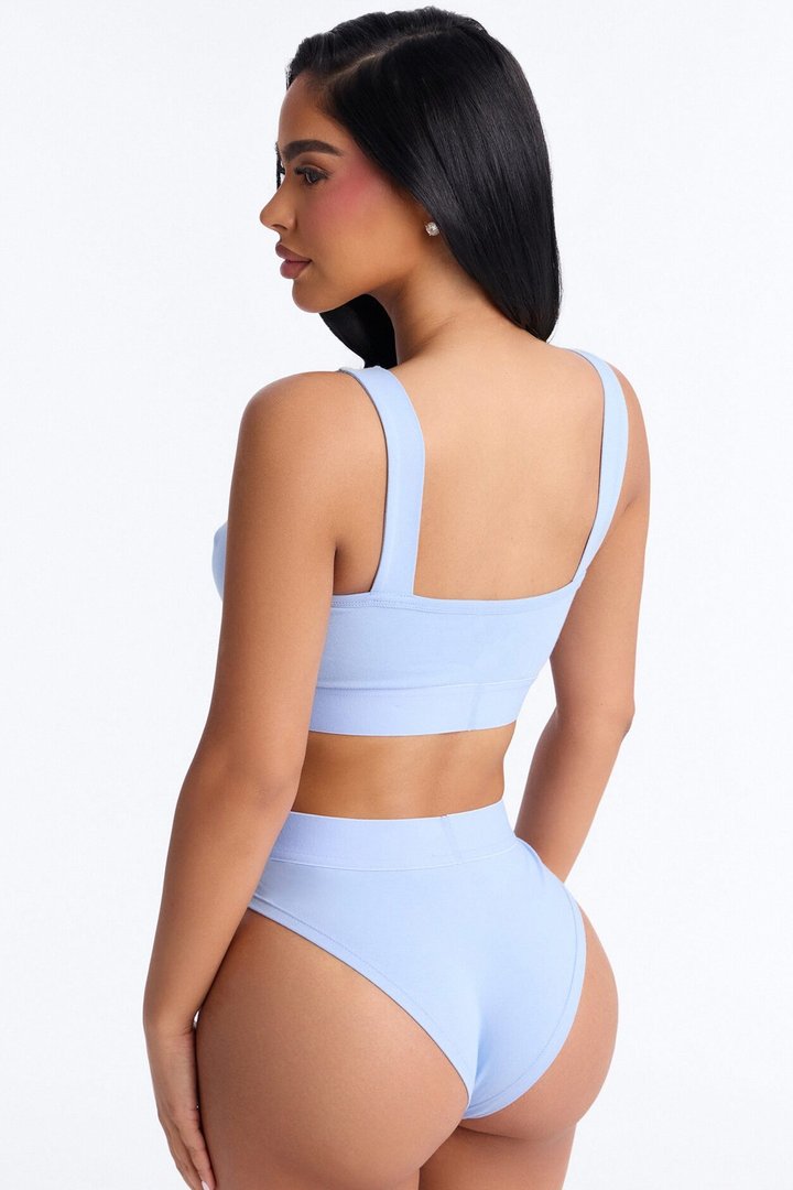 FN Mood Tank Bralette And Panty Set - Light Blue