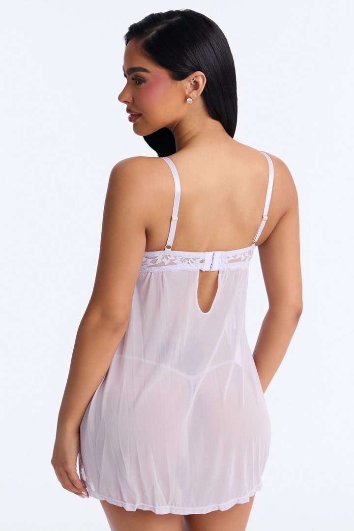 One Of Those Nights Sheer Underwire Babydoll - Lavender