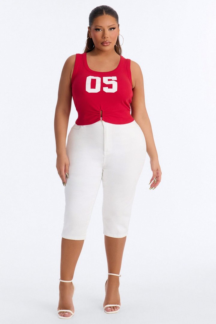 05 Ribbed Tank Top - Red