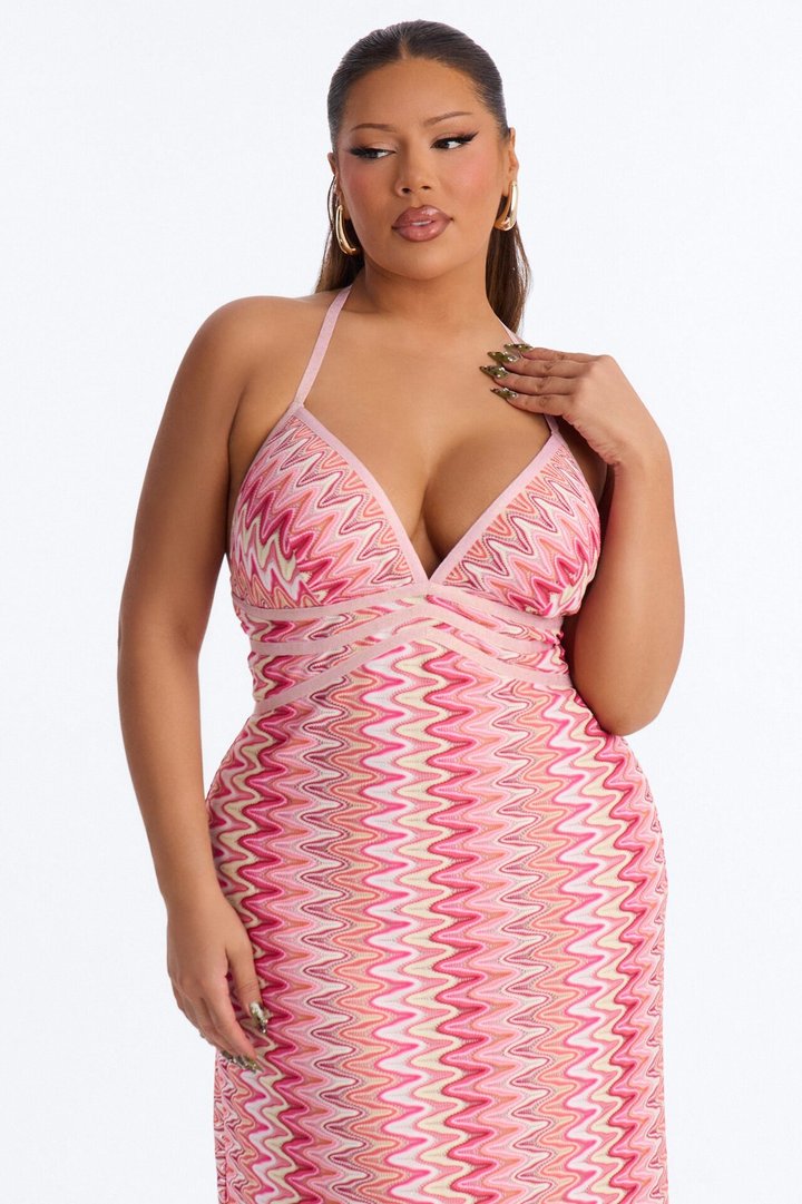 Vacation Vibes Only Crochet Maxi Dress - Pink