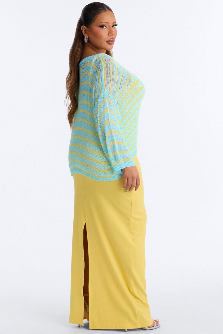 No Rush 2 Piece Maxi Dress Set - Yellow/combo