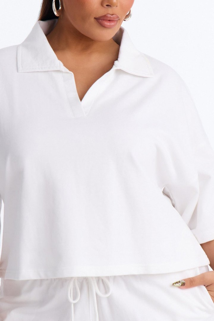 Weekend Moment Polo Short Set - White