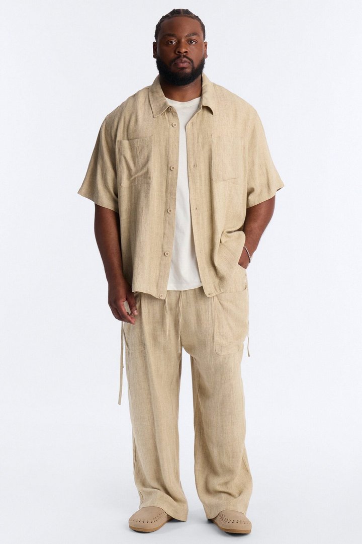 Relaxed Desert Oasis Button Up Shirt - Tan