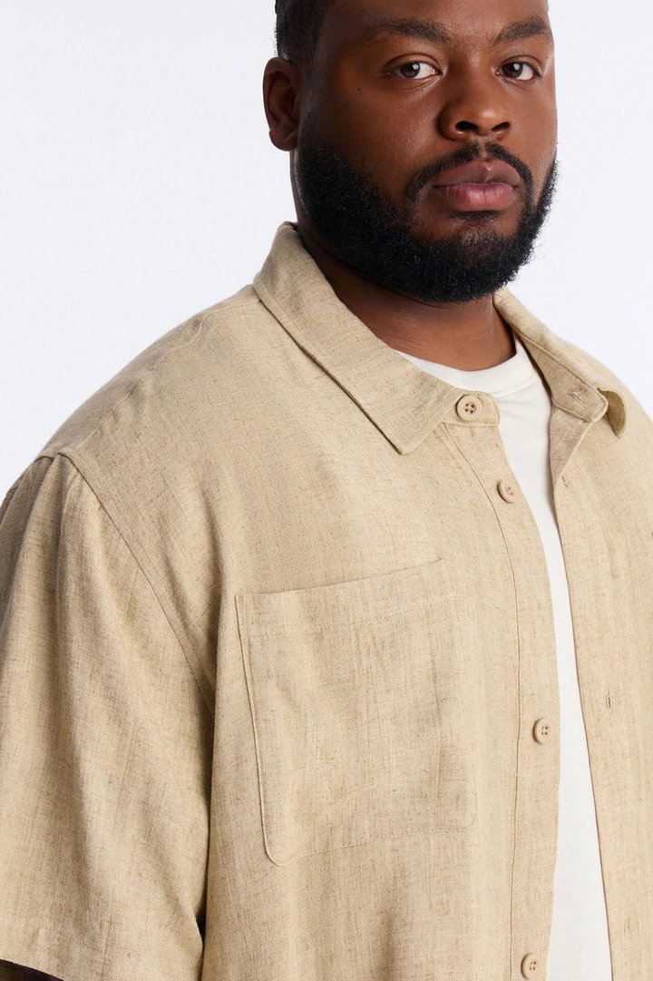 Relaxed Desert Oasis Button Up Shirt - Tan