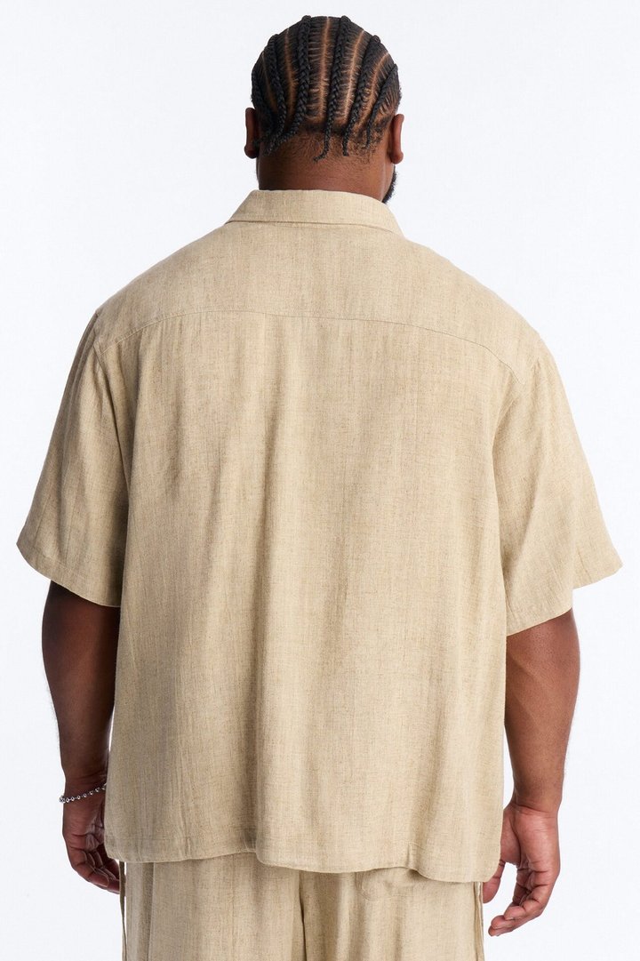Relaxed Desert Oasis Button Up Shirt - Tan