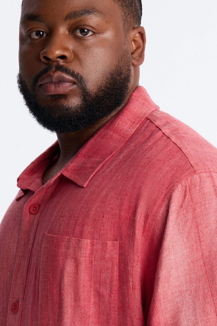 Relaxed Desert Oasis Button Up Shirt - Red