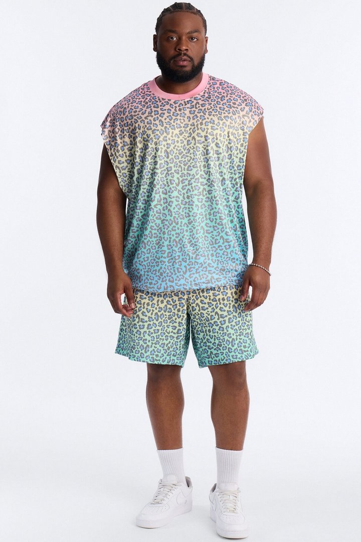 Electric Rave Leopard Relaxed Short - Multi Color